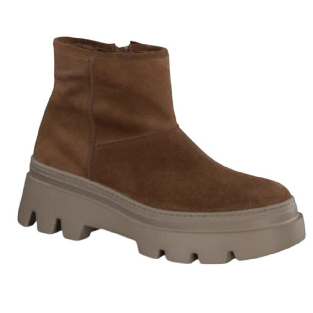 NEW Paul Green Shelly Toffee Soft Suede Leather platform Boot bootie size 9.5